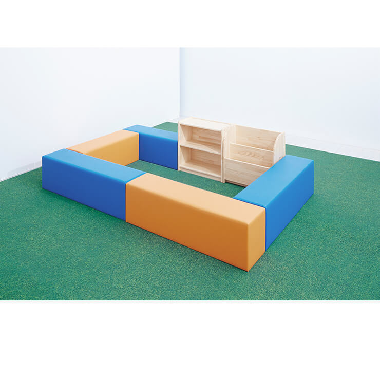 キッズコーナーセット<br>W600絵本棚・オープン棚付